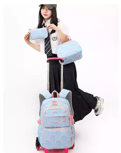 Rolling School Bags for Girls, Mochila impermeável para crianças com rodas, Trolley Luggage Back Pack, Ensino médio - loja online