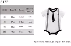 Bebê recém nascido Roupas de Verão Cavalheiro Rompers 0-12M Infnat Meninos Macacão de Algodão Masculino Bebe Roupas Corporais Gravata Impressão Manga Curta - loja online