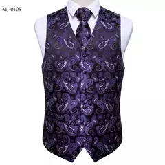 Imagem do Festa de casamento ouro colete paisley floral jacquard colete masculino 4 pçs colete gravata lenço anel hanky abotoaduras conjunto dibangu
