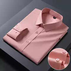 Homens de Manga Longa Stretch Camisas, Anti-Rugas Camisas, Slim Fit, Blusa de Negócios Sociais, Branco, Novo, S-8XL