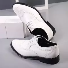 Sapatos de couro genuíno dos homens verão oco para fora plus size luxo homem sapatos de negócios calçados de casamento sapato casual masculino - loja online