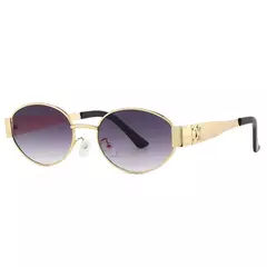 Oval Metal Óculos de sol para homens e mulheres, óculos, UV400, marca de luxo, moda designer, unisex, elegante, óculos de sol - loja online