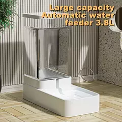 Imagem do Alimentador automático para gatos e dispensador de água com recipiente de armazenamento de alimentos por gravidade para cães e gatos