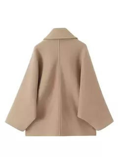 Casaco feminino elegante de peito único, manga comprida, lapela, casacos grossos quentes, outwear de bolso solto, rua alta, feminino, outono, inverno na internet