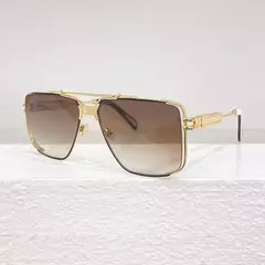 THE DAWN-Óculos De Sol De Luxo Masculino, Liga Marrom Dourada Preta, Design de Marca, Alta Qualidade, Moda Clássica, Pontes Duplas, UV400