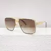 THE DAWN-Óculos De Sol De Luxo Masculino, Liga Marrom Dourada Preta, Design de Marca, Alta Qualidade, Moda Clássica, Pontes Duplas, UV400