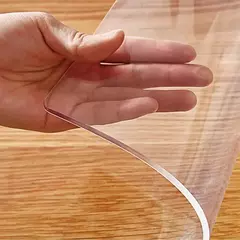 Toalha De Mesa De PVC Transparente Com Espessura, Resistente Ao Calor, Impermeável, Resistente A Óleo, Esteira De Mesa De Jantar, 1Pc