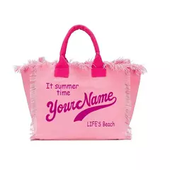 Bolsa de lona elegante e personalizável para mulheres, praia de verão, grande capacidade, bolsa pendular, presentes de casamento - comprar online