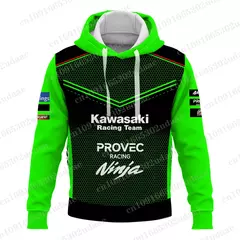 Moletons com capuz masculino e feminino, Forças de Corrida Kawasaki, Esportes Radicais, Nova Edição, 2024