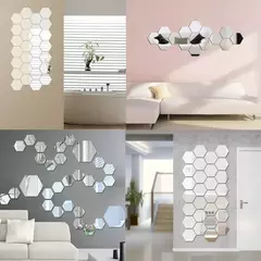 Hexagon 3D Espelho Adesivo de Parede, Sala Adesivos, Decoração do Quarto, Banheiro, Decoração de Casa, Vários tamanhos, DIY TV Fundo