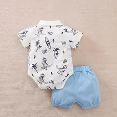 Macacão e calça de dinossauro bonito do recém-nascido, confortável, manga curta, triângulo, roupas de menino e menina, 2 peças, verão - comprar online