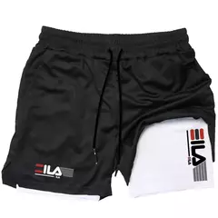 Calções de Compressão Anime masculino, Roupa Desportiva de Ginásio, 2 em 1, Treino, Fitness, Desporto, Verão - Wolf Magazine