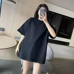 Camiseta estampada de algodão feminina, tops casuais com estampa carta, roupas Harajuku soltas, plus size, moda verão, venda quente, 2024