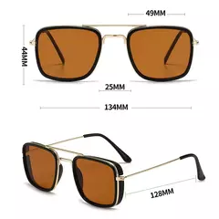 Óculos de sol quadrados pequenos do quadro do metal, proteção UV, vidros retro, forma européia e americana, versão coreana - loja online