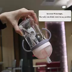 350ml Kids Drinking Cup Mamadeira Com Bola De Gravidade De Palha Garrafa De Calibre Largo - comprar online