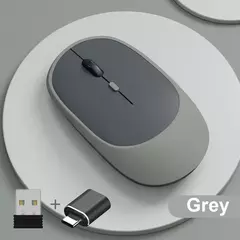 Mouse Sem Fio Recarregável Gamer, Modos Duplos, Compatível com Bluetooth, 2.4G, USB, Mute Mice para Laptop, Pad, Tablet, Macbook