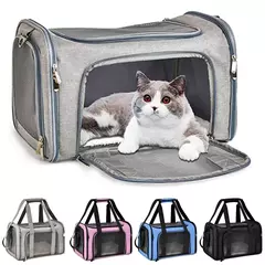 Bolsa portátil para transportar cães e gatos, mochila lateral macia para transportar animais de estimação, bolsas de viagem para cães, transporte aprovado pela companhia aérea, bolsa para animais de estimação