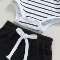 Imagem do RUEWEY-Bodysuit e calças listradas do bebê recém-nascido, roupas infantis, itens de bebê, roupas, primavera, outono