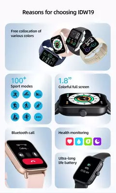 ZZYSMA-IDW19 relógio inteligente para homens e mulheres, chamada Bluetooth Smartwatch, IP68 à prova d'água, 5ATM, freqüência cardíaca veryfit, novo, 2023 - comprar online