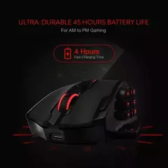 Redragon-M913 Mouse óptico sem fio RGB Gamer, 16000 DPI, com fio 2.4Ghz, 16 botões programáveis, preto ou branco - loja online