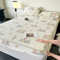 Esteira refrigerando natural do látex para a cama, sentimento fresco macio, folha cabida e fronha, tampa do colchão, esteiras do verão da categoria A - loja online