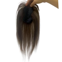 Nenhum clipes de cabelo humano franja francesa gancho e laço pasta mágica toppers para mulheres fácil de usar adesivos de costura remendos de cabelo extensão - loja online