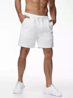 Calção casual masculino de carga, calça de jogging com cordão, leve, elástico na cintura, sólida, alta qualidade - comprar online