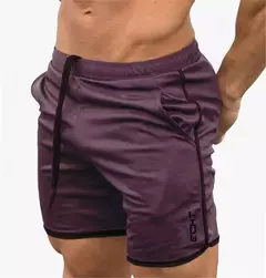 Imagem do Calções de malha respirável para homens, calções masculinos de treino de ginástica, roupa esportiva de secagem rápida, calça curta basculante, verão