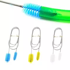 Escova de limpeza de aquário para mangueira de água tubo de ligo tubo de ar de aço inoxidável flexível tubo dobrado cabeça dupla escova limpador de tanque de peixes