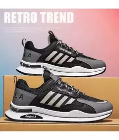 Tênis de malha leve respirável masculino, sapato casual, com renda, calçado de caminhada, tênis, verão