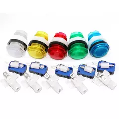 Jogador de jogo diy sanwa arcade kit para pc raspberry pi com botão led estilo americano joystick cabo codificador usb mame pandora