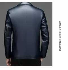 Outono novo casaco de couro masculino terno lapela negócios casual jaqueta de couro masculino