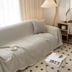 YanYangTian-Chenille toalha de sofá para sala de estar, sofá com borda de borla, almofada waffle, estilo francês, decoração de casa na internet