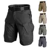 Calções de carga multibolso impermeáveis para homens, calças curtas táticas, secagem rápida, roupas ao ar livre, caça, pesca, verão