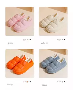 Chinelos de algodão impermeáveis para casais, sapatos de confinamento de pelúcia interior, bolsas femininas e chinelos domésticos, outono e inverno na internet