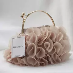 Saco de embreagem floral acetinado de luxo para mulheres, festa de noiva, bolsas e bolsas de casamento, bolsa de grife pequena