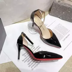 Salto alto de dedo apontado feminino, fivela clássica, elegante sapato formal, alta qualidade, nu, novo estilo, moda, 2024 - comprar online