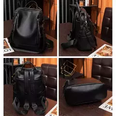 Imagem do Mochila de couro genuíno para mulheres, mochila de viagem mochilas escolares de alta qualidade, bolsa de ombro casual, nova moda, 2023