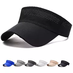 Verão Respirável Air Sun Chapéus Homens Mulheres Viseira Ajustável Proteção UV Top Vazio Solid Sports Tennis Running Sunscreen Cap Hat - Wolf Magazine