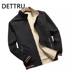 Jaqueta casual dupla face masculina, casaco de gola alta, jaquetas da moda, nova chegada