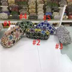 Bolsa de casamento nupcial cristal bling para mulheres, forma de flor, bolsa diamante, bolsas de luxo, moda bolsa de baile, nova - comprar online