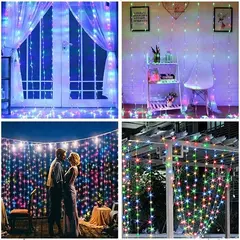 LED Curtain String Lights, Fada Decoração, Feriado USB, Guirlanda de Lâmpada, 8 Mode, Casa, Jardim, Festa de Natal, Ano Novo, Casamento, 3m - Wolf Magazine
