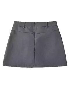 Willshela-Mini saia feminina monocromática com zíper traseiro A-Line, cintura alta, saias chiques femininas, moda vintage - loja online