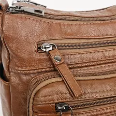 Bolsa de bolso multi couro PU vintage feminina, bolsas de ombro transversais femininas, bolsas de design de luxo, alta qualidade, 2023 na internet