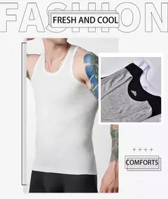 Colete masculino de algodão puro de quatro estações, camiseta fitness esportiva juvenil, blusa casual sem mangas de meia idade, camiseta camiseta camiseta curta - comprar online