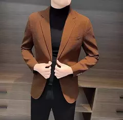 Fatos e blazers xadrez masculinos, moda masculina casual, jaqueta grife de luxo, roupas grife premium, branco e marrom, casacos de festa, verão na internet
