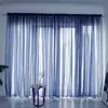 Cortinas transparentes de tule para sala de estar, cortina transparente para janela, haste de bolso, painel de quarto, decoração de tecido