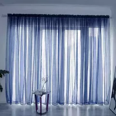 Cortinas transparentes de tule para sala de estar, cortina transparente para janela, haste de bolso, painel de quarto, decoração de tecido