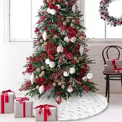 Saia de árvore de natal 48/78/90/122cm, presente de natal, saia de árvore de pele sintética branca para festa de feriado, cerimônia, decorações de árvore de natal - Wolf Magazine