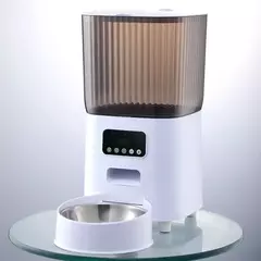 Alimentador automático para animais de estimação, 5l, com câmera, alimentador automático para gatos, dispensador inteligente de comida para cães, temporizador wi-fi, tigela de alimentação de aço inoxidável (sem plugue 5v 2a)